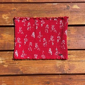 Hollister Red Floral Tube Top